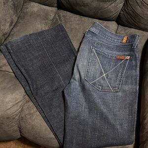 7 For All Mankind Dark Blue Flare Jeans
